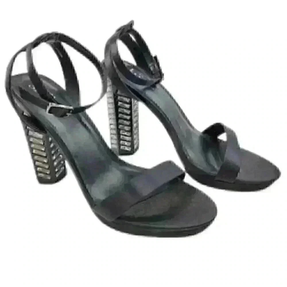 Shi by Journeys Dazzled Black Open Toe Ank…